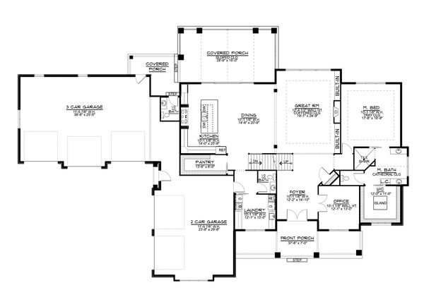 Farmhouse Floor Plan - Main Floor Plan #1064-99