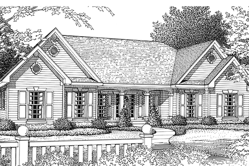 Home Plan - Country Exterior - Front Elevation Plan #1037-33