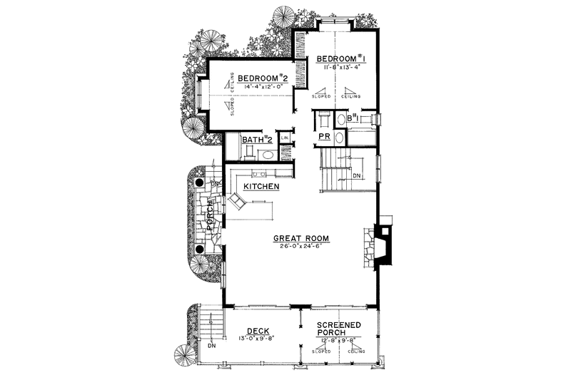 Dream House Plan - Floor Plan - Main Floor for Country House Plan #1016-73 - 2 bed, 2.5 bath