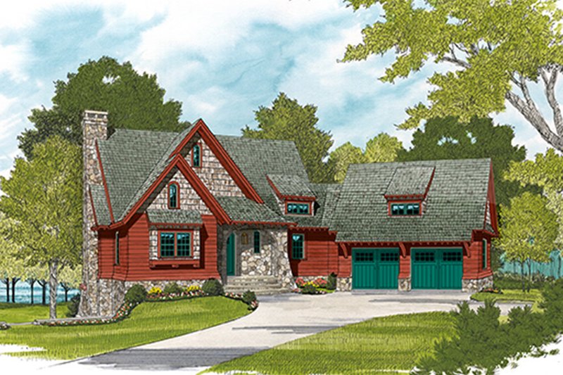 House Plan Design - Exterior - Front Elevation 3 for European House Plan #453-635 - 3 bed, 2.5 bath