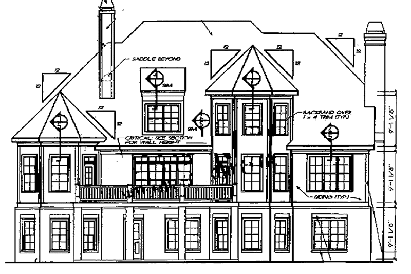 Home Plan - Exterior - Rear Elevation for Traditional House Plan #927-347 - 4 bed, 4 bath