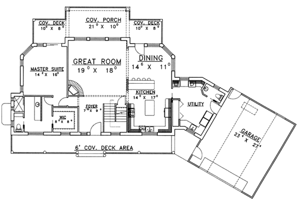 House Plan Design - European Floor Plan - Main Floor Plan #117-820