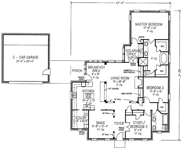 Home Plan - Colonial Floor Plan - Main Floor Plan #410-3588