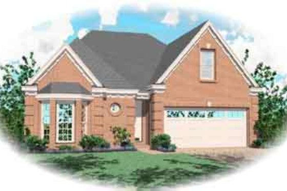 Exterior - Front Elevation for European House Plan #81-509 - 2 bed, 2 bath