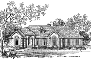 European Exterior - Front Elevation Plan #929-105