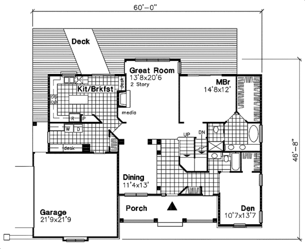House Plan Design - European Floor Plan - Main Floor Plan #320-523