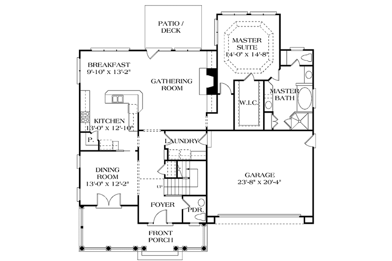 Dream House Plan - Floor Plan - Main Floor for Country House Plan #453-258 - 3 bed, 2.5 bath