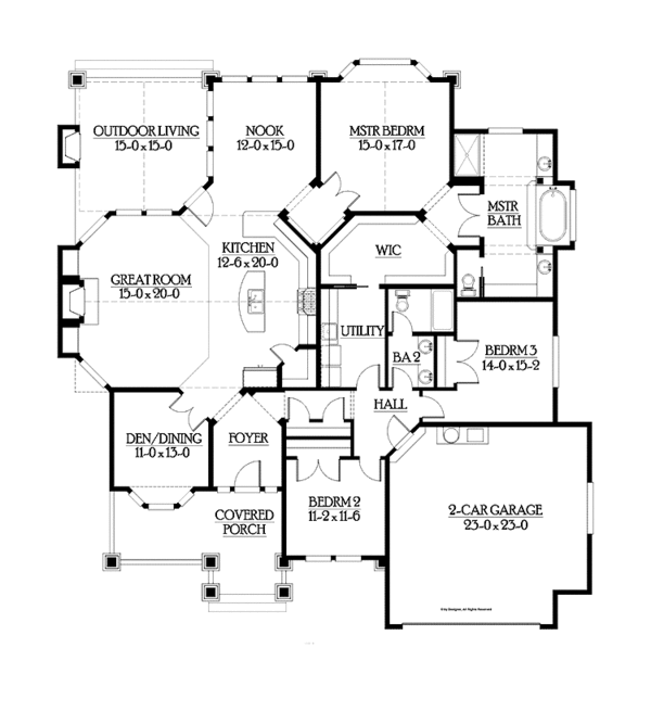 House Plan Design - Traditional Floor Plan - Main Floor Plan #132-542