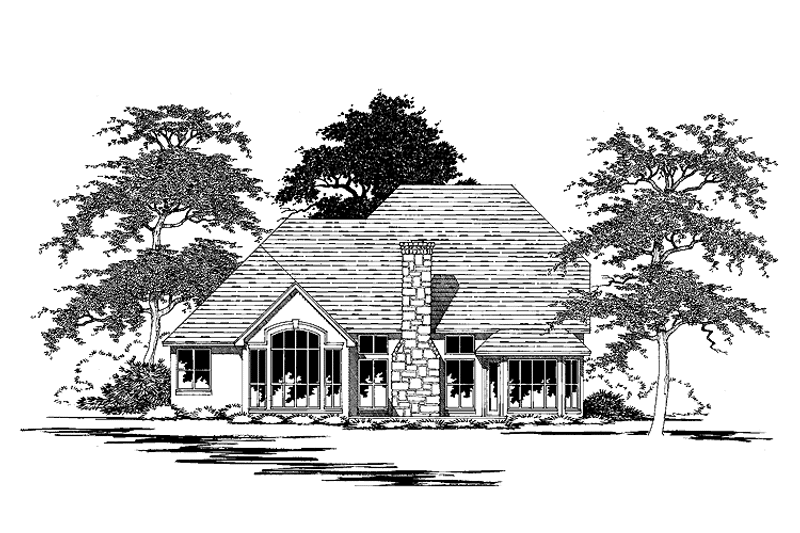 House Blueprint - Exterior - Rear Elevation for Country House Plan #472-108 - 3 bed, 2.5 bath