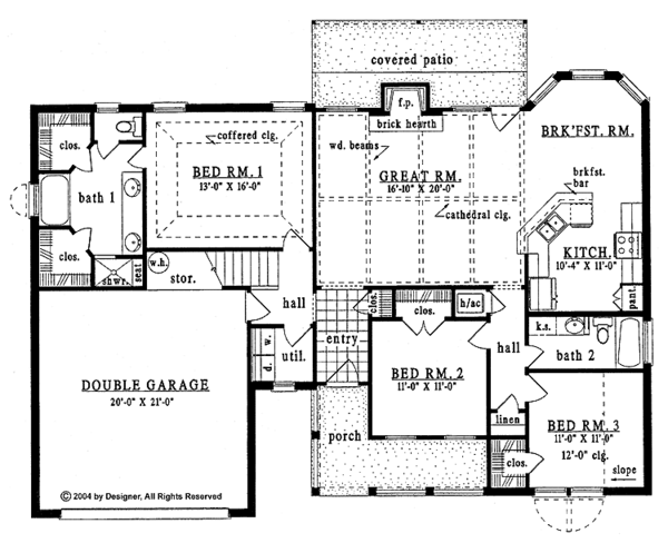 House Plan Design - Country Floor Plan - Main Floor Plan #42-542
