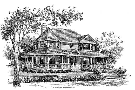 Exterior - Front Elevation 3 for Victorian House Plan #929-144 - 4 bed, 3.5 bath