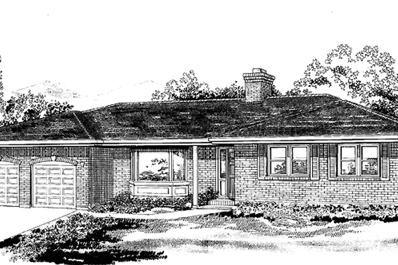 House Blueprint - Ranch Exterior - Front Elevation Plan #47-997