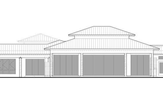 Exterior - Rear Elevation for Prairie House Plan #1058-150 - 4 bed, 3.5 bath