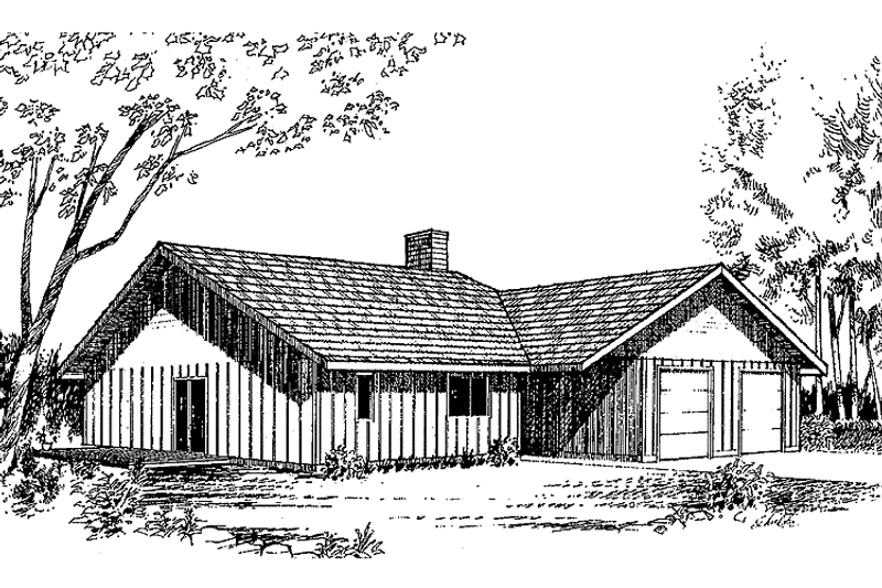 Architectural House Design - Exterior - Front Elevation 3 for Ranch House Plan #60-682 - 3 bed, 2.5 bath