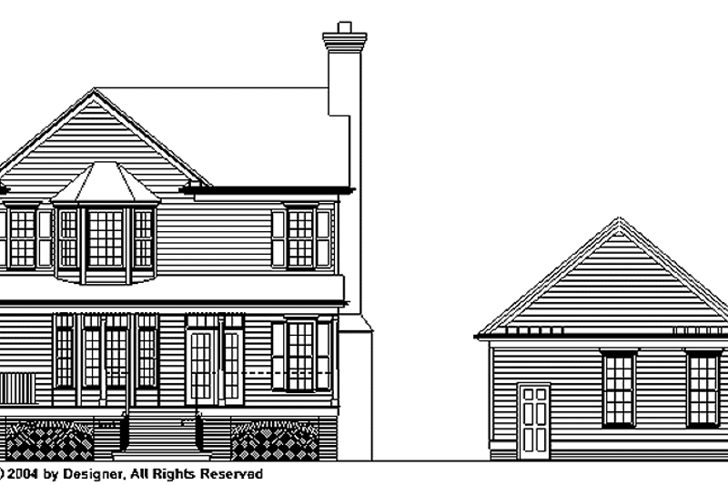 Home Plan - Exterior - Rear Elevation for Classical House Plan #929-369 - 3 bed, 3 bath