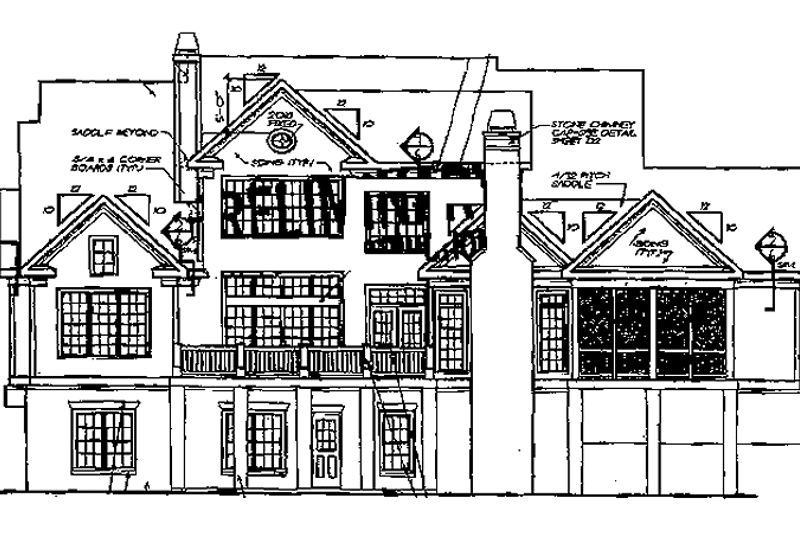 House Blueprint - Exterior - Rear Elevation for Country House Plan #927-321 - 4 bed, 3.5 bath