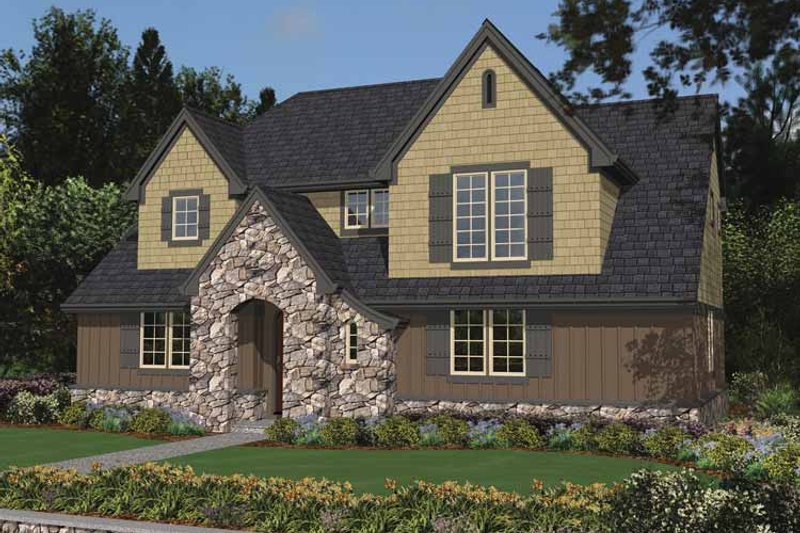 Dream House Plan - Tudor Exterior - Front Elevation Plan #48-871