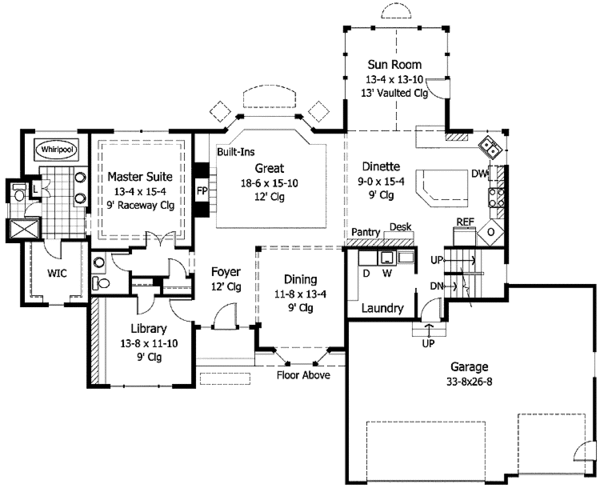 Architectural House Design - Traditional Floor Plan - Main Floor Plan #51-914