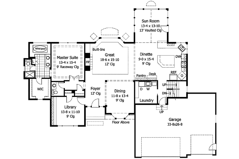 Home Plan - Floor Plan - Main Floor for Traditional House Plan #51-914 - 3 bed, 2.5 bath