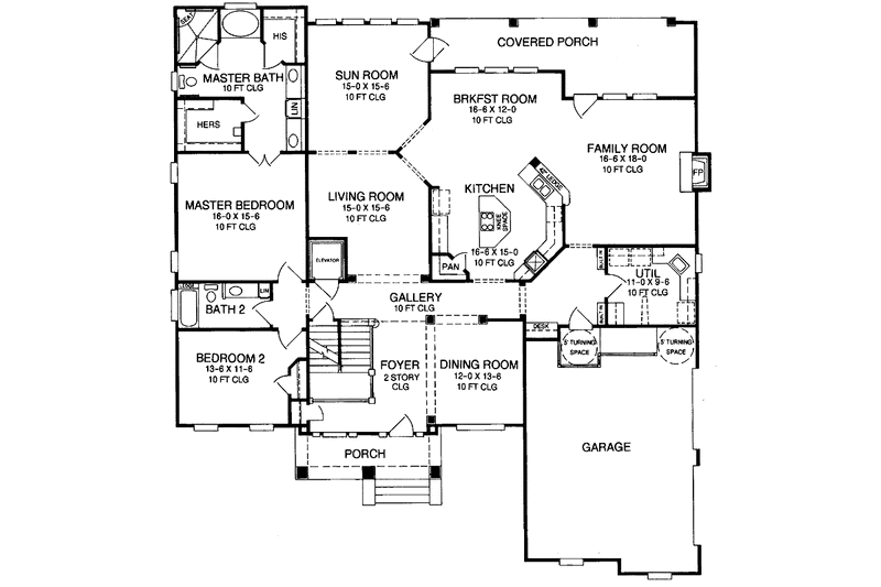 Home Plan - Floor Plan - Main Floor for Country House Plan #952-251 - 4 bed, 3.5 bath