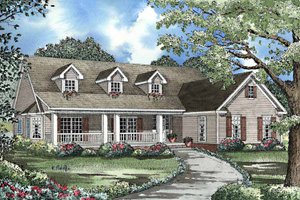 Country Exterior - Front Elevation Plan #17-3216