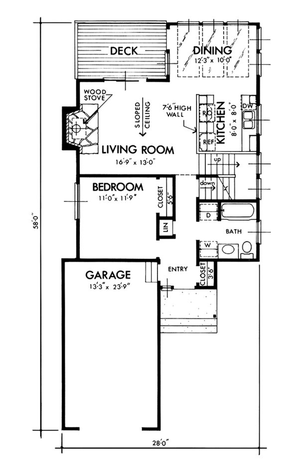 House Blueprint - Contemporary Floor Plan - Main Floor Plan #320-1186