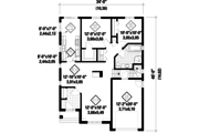 European Style House Plan - 2 Beds 1 Baths 1198 Sq/Ft Plan #25-4653 