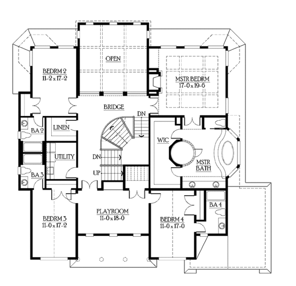 House Plan Design - Craftsman Floor Plan - Upper Floor Plan #132-513