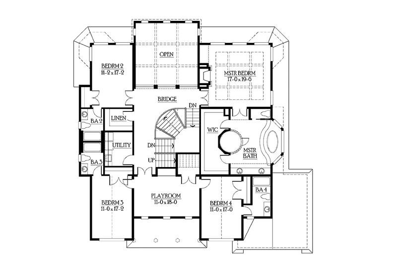 Home Plan - Floor Plan - Upper Floor for Craftsman House Plan #132-513 - 5 bed, 5 bath