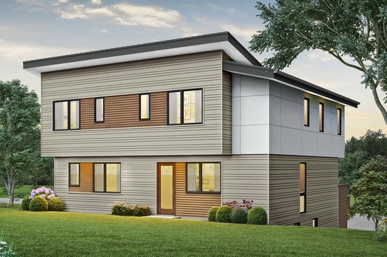 Exterior - Front Elevation 3 for Contemporary House Plan #48-1019 - 4 bed, 3.5 bath