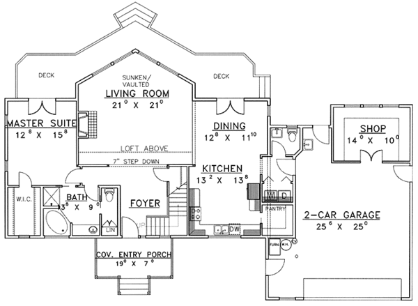Architectural House Design - European Floor Plan - Main Floor Plan #117-817