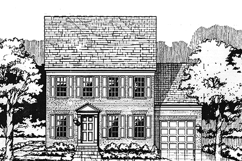 Architectural House Design - Colonial Exterior - Front Elevation Plan #953-90