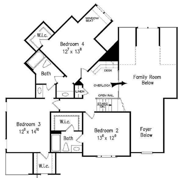 House Design - European Floor Plan - Upper Floor Plan #927-884