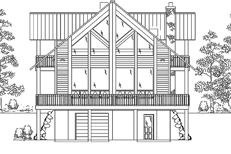 House Blueprint - Exterior - Front Elevation 3 for Contemporary House Plan #945-1 - 3 bed, 2 bath