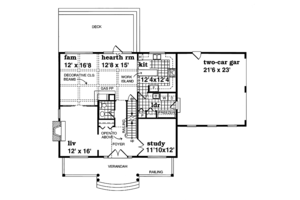 Floor Plan - Main Floor for Colonial House Plan #47-891 - 4 bed, 2.5 bath