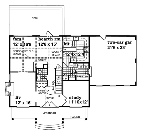 Home Plan - Colonial Floor Plan - Main Floor Plan #47-891
