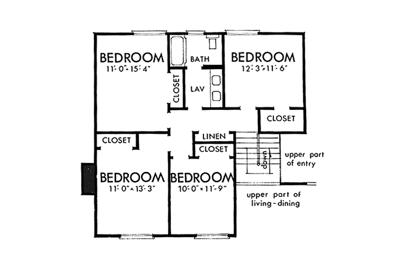 Home Plan - Floor Plan - Upper Floor for Prairie House Plan #320-1306 - 5 bed, 2 bath