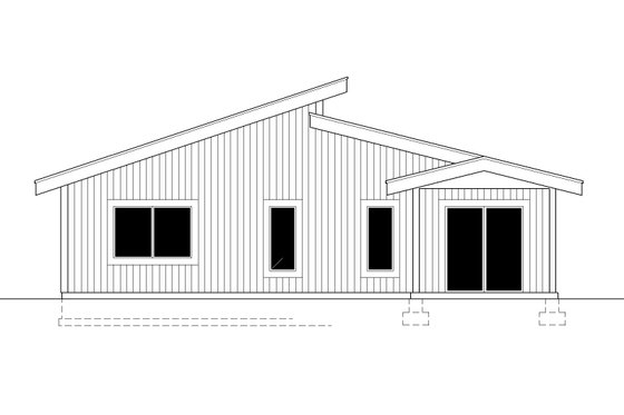 Exterior - Rear Elevation for Contemporary House Plan #112-247 - 3 bed, 2 bath