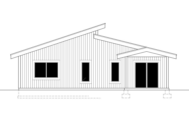 Architectural House Design - Exterior - Rear Elevation for Contemporary House Plan #112-247 - 3 bed, 2 bath