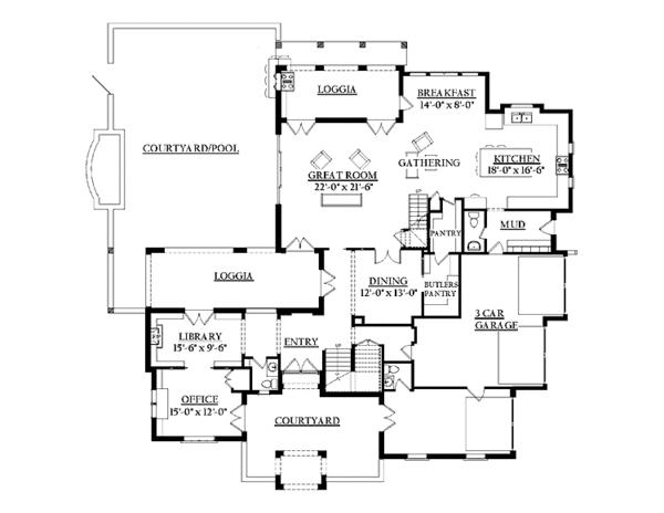 Architectural House Design - Country Floor Plan - Main Floor Plan #937-11