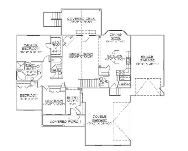 Architectural House Design - Traditional Floor Plan - Main Floor Plan #945-90
