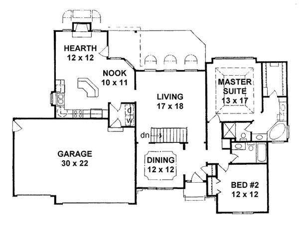House Plan Design - Traditional Floor Plan - Main Floor Plan #58-217