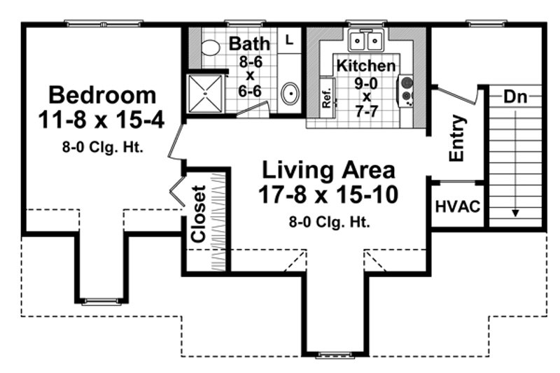 Dream House Plan - Floor Plan - Upper Floor for Craftsman House Plan #21-355 - 1 bed, 1 bath
