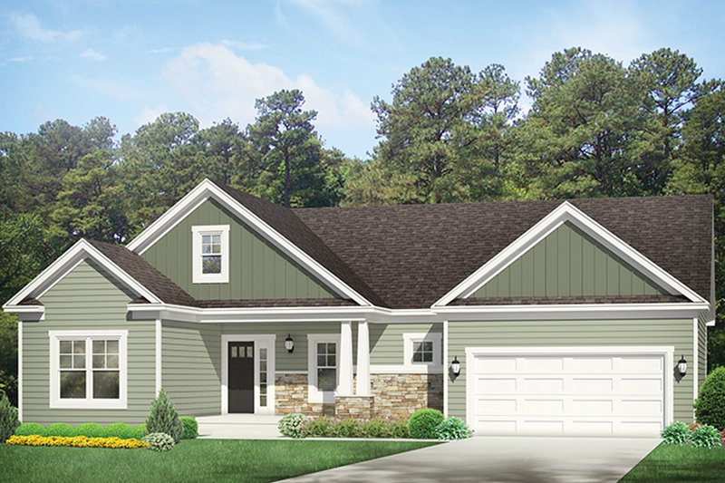 Architectural House Design - Exterior - Front Elevation 3 for Ranch House Plan #1010-137 - 3 bed, 2 bath
