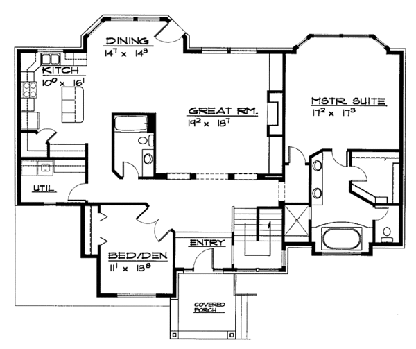 House Plan Design - Traditional Floor Plan - Main Floor Plan #308-273