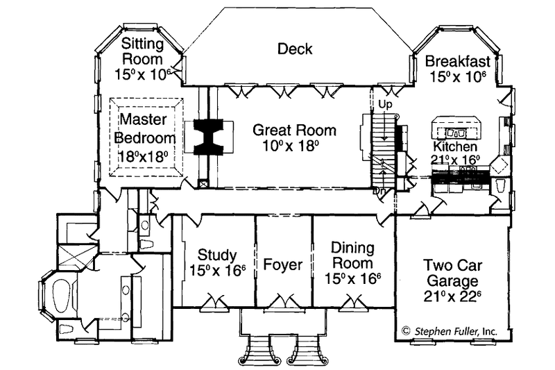 Home Plan - Floor Plan - Main Floor for European House Plan #429-146 - 5 bed, 3.5 bath