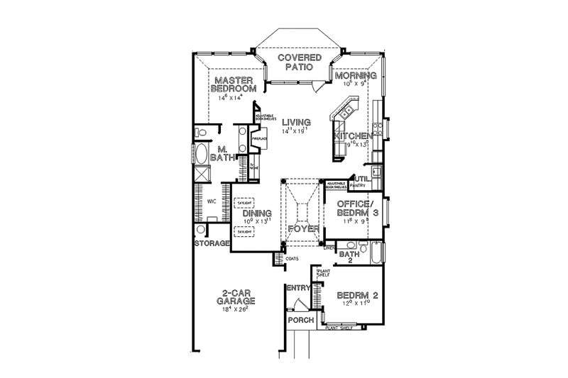 Home Plan - Floor Plan - Main Floor for Mediterranean House Plan #472-271 - 3 bed, 2 bath