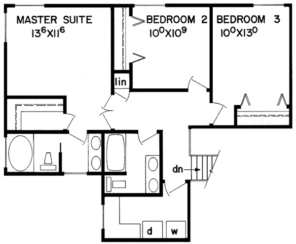 Dream House Plan - Contemporary Floor Plan - Upper Floor Plan #60-672