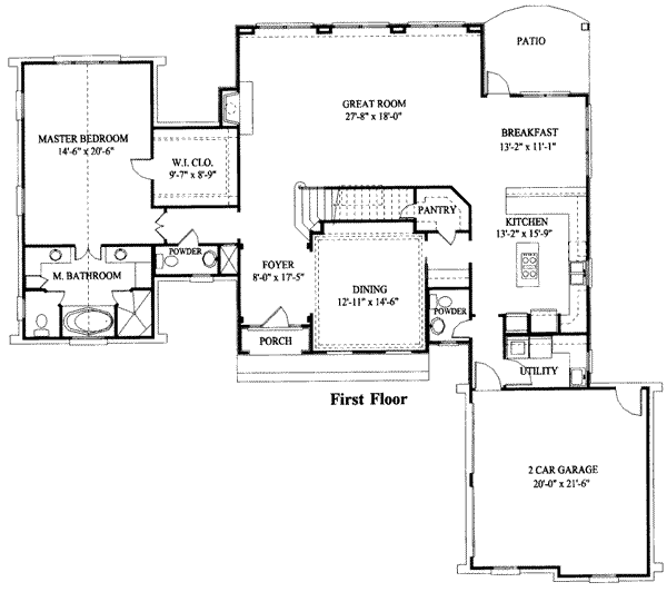 European Style House Plan - 5 Beds 3.5 Baths 3381 Sq/Ft Plan #325-268 ...