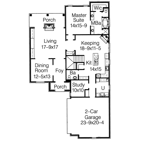 House Blueprint - European Floor Plan - Main Floor Plan #15-276